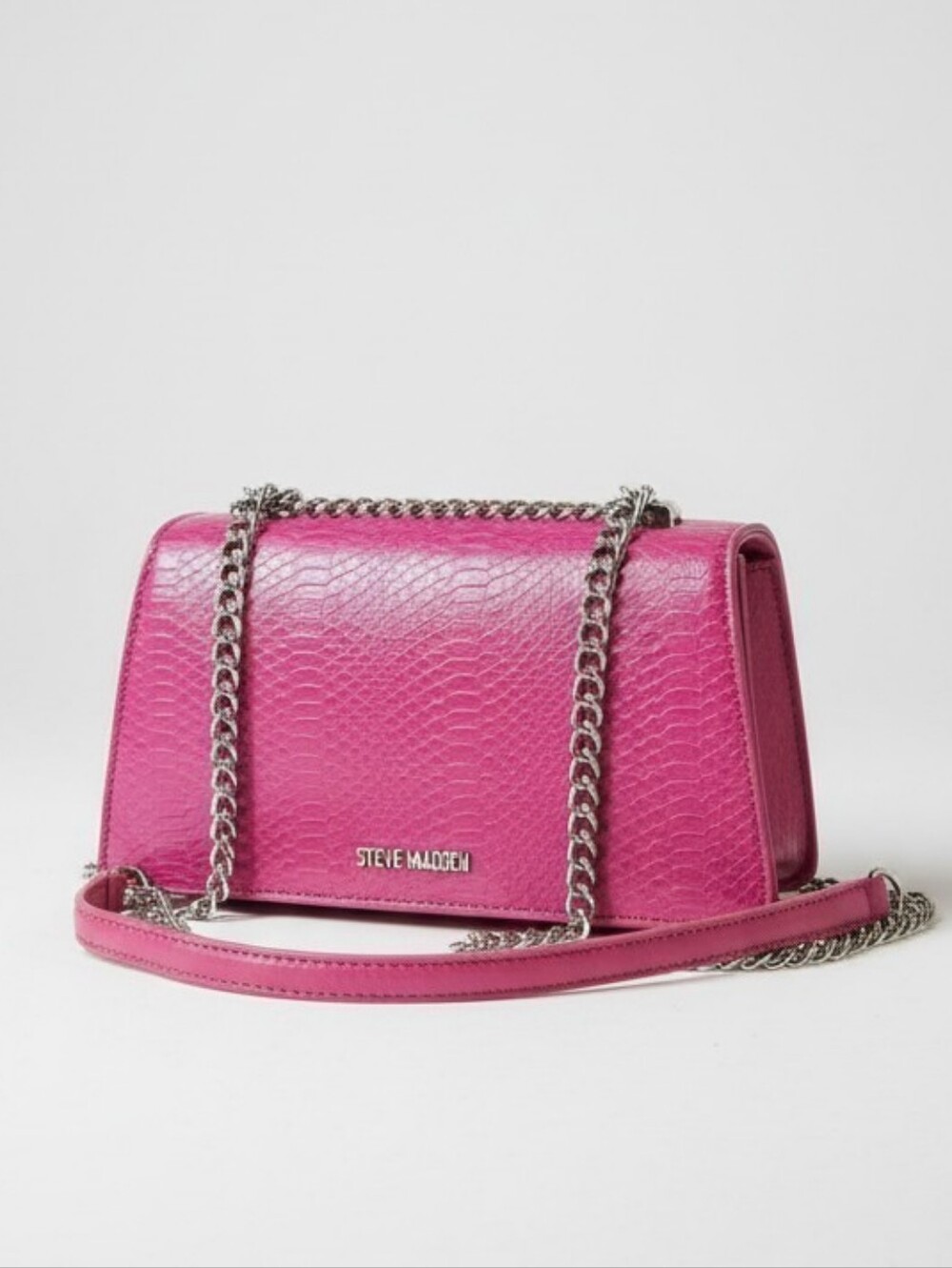 Steve Madden Balessa Hot Pink Crossbody/ Shoulder Bag With Chain Straps